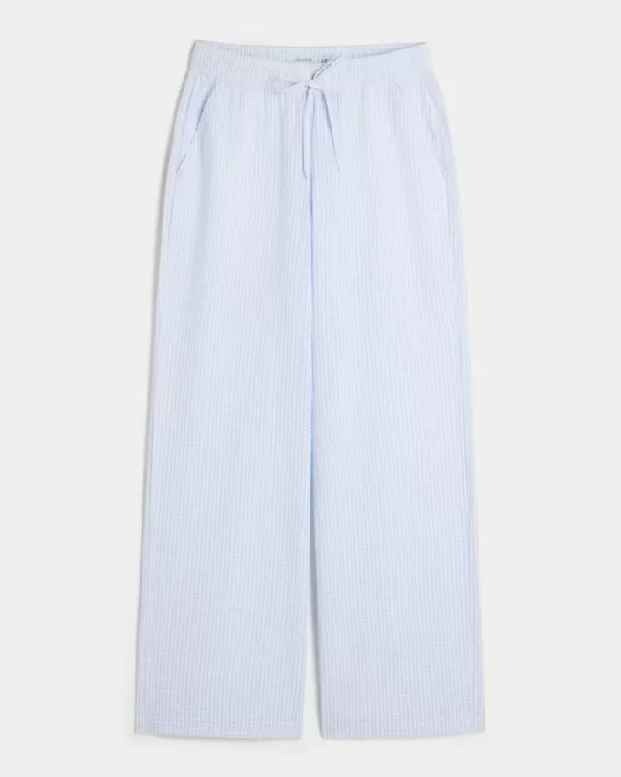 Seersucker Bol Pantolon