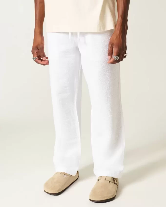 Seersucker Bol Pantolon