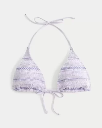 Smokinli Halter Üçgen Bikini Üstü