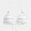 Smokinli Halter Üçgen Bikini Üstü
