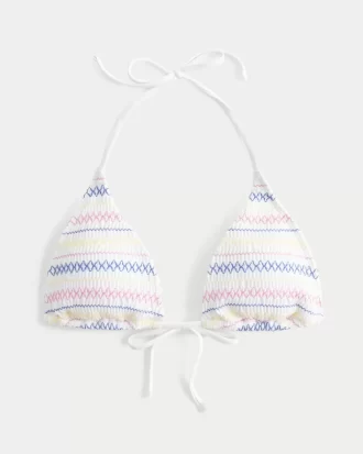Smokinli Halter Üçgen Bikini Üstü