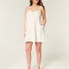 Straplez İşlemeli Babydoll Elbise