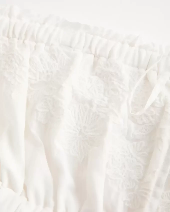 Straplez İşlemeli Babydoll Elbise