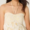 Straplez Volanlı Babydoll Mini Elbise