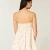 Straplez Volanlı Babydoll Mini Elbise