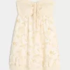 Straplez Volanlı Babydoll Mini Elbise