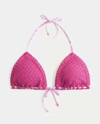 Tığ İşi Üçgen Bikini Üstü