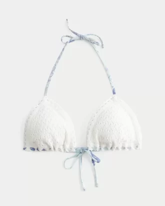 Tığ İşi Üçgen Bikini Üstü