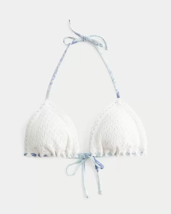 Tığ İşi Üçgen Bikini Üstü