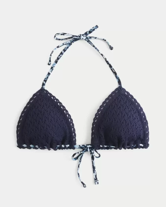 Tığ İşi Üçgen Bikini Üstü