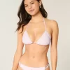 Tığ İşi Kenarlı Askılı Üçgen Bikini Üstü