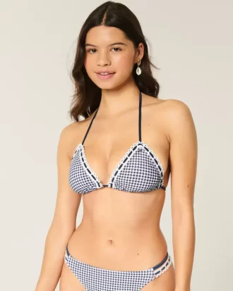 Tığ İşi Kenarlı Askılı Üçgen Bikini Üstü