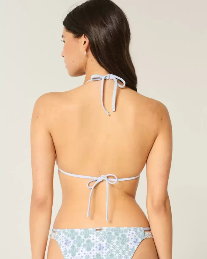 Tığ İşi Kenarlı Askılı Üçgen Bikini Üstü