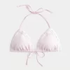 Tığ İşi Kenarlı Askılı Üçgen Bikini Üstü