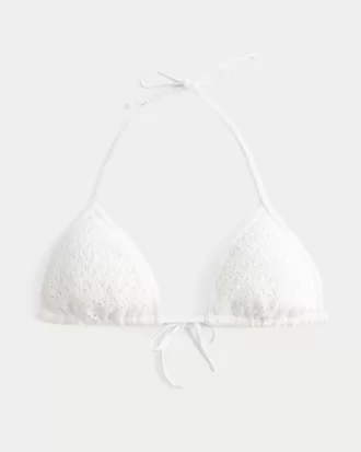 Tığ İşi Pullu Üçgen Bikini Üstü