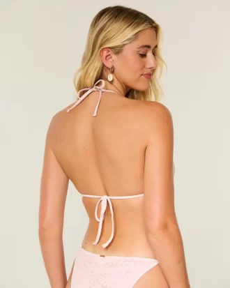 Tığ İşi Pullu Üçgen Bikini Üstü