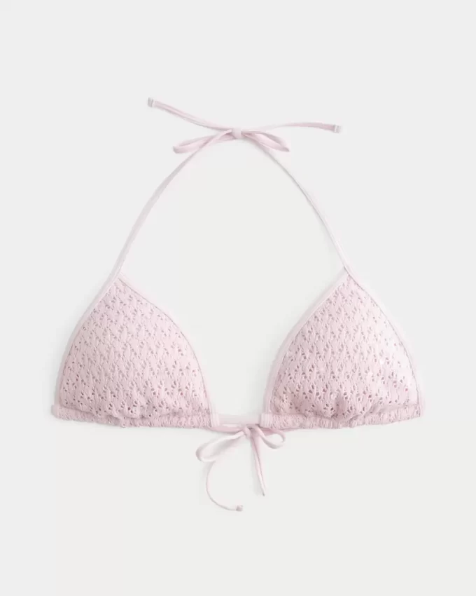 Tığ İşi Pullu Üçgen Bikini Üstü