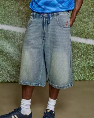 Taz Graphic Medium Wash Süper Bol Kot Şort