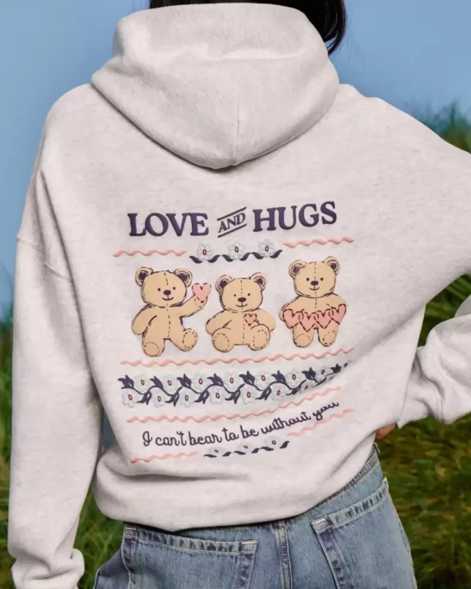 Teddy Bear Grafik Kapüşonlu
