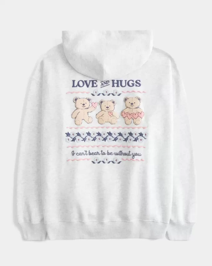 Teddy Bear Grafik Kapüşonlu