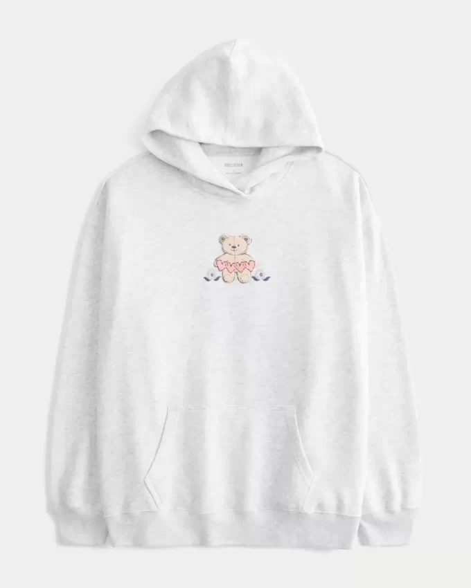 Teddy Bear Grafik Kapüşonlu