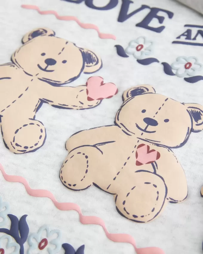 Teddy Bear Grafik Kapüşonlu