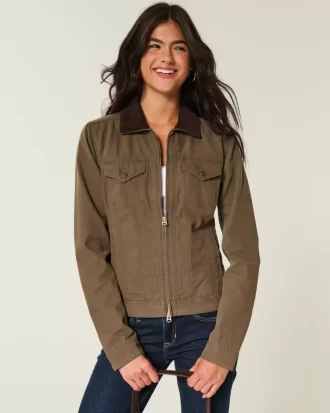 Twill Fermuarlı Ceket