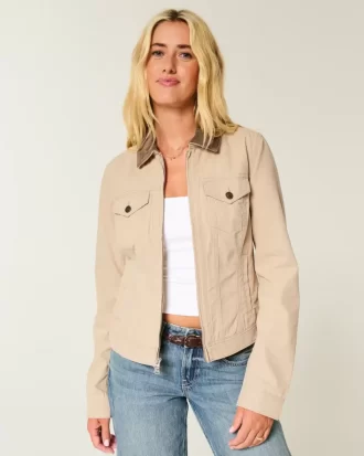 Twill Fermuarlı Ceket