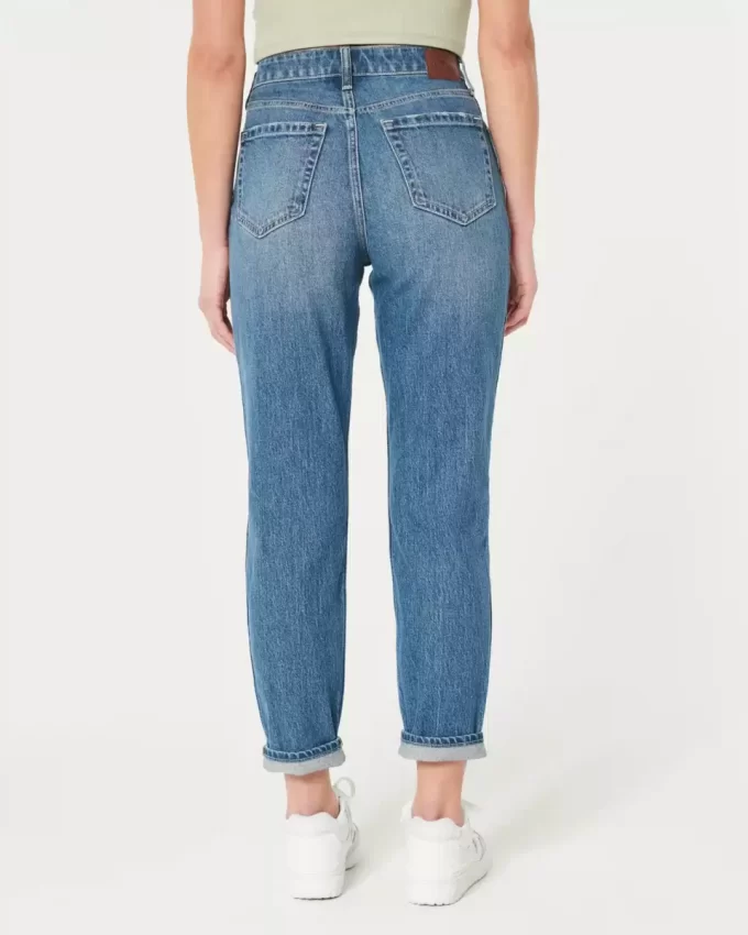Ultra Yüksek Bel Koyu Yıkama Mom Jean