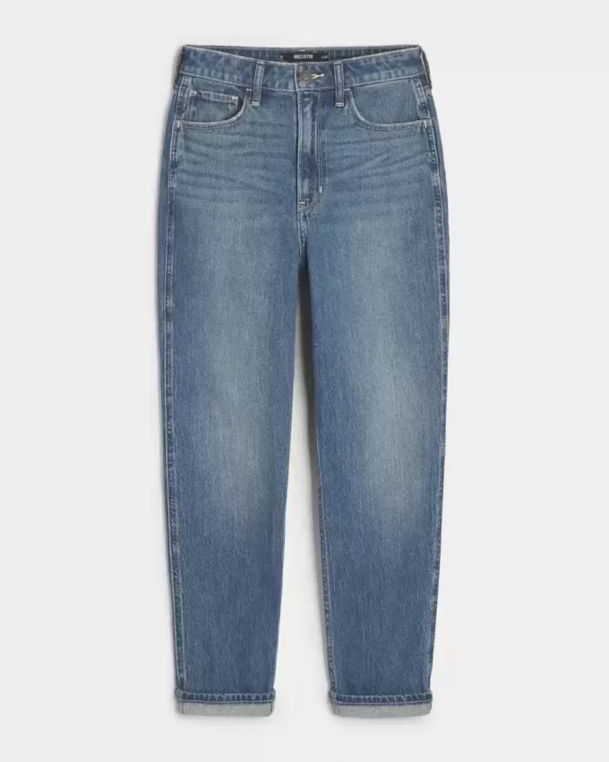 Ultra Yüksek Bel Koyu Yıkama Mom Jean