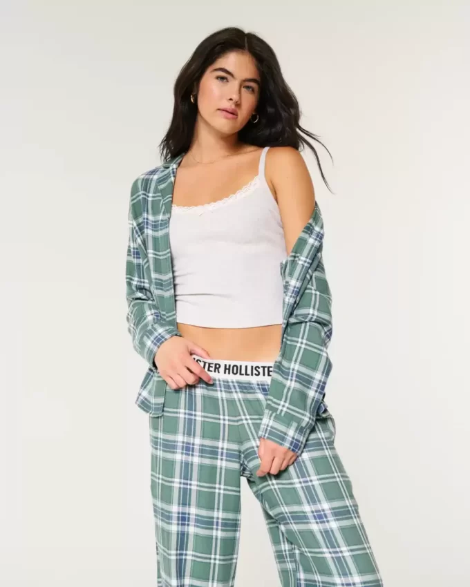 Uzun Kollu Flanel Pijama Üstü