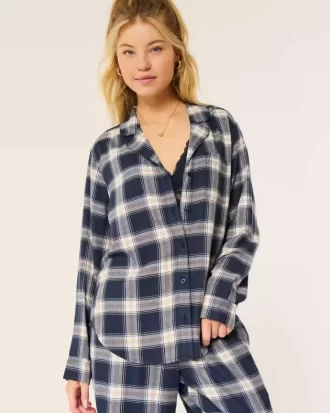 Uzun Kollu Flanel Pijama Üstü