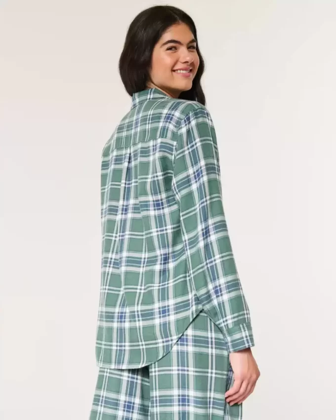 Uzun Kollu Flanel Pijama Üstü