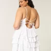 V Yaka Volanlı Babydoll Mini Elbise