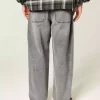 Yıkanmış Gri Patenci Bol Pantolon
