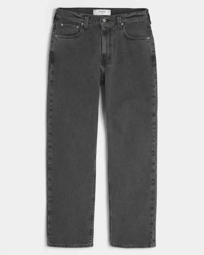 Yıkanmış Siyah Bol Kot Pantolon