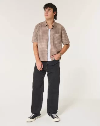 Yıkanmış Siyah Bol Pantolon