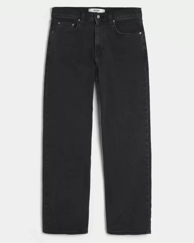 Yıkanmış Siyah Bol Pantolon