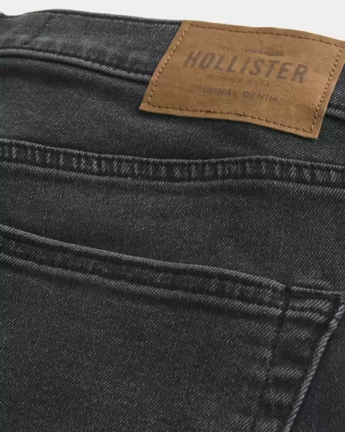 Yıkanmış Siyah Düz Kot Pantolon