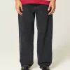 Yıkanmış Siyah Patenci Bol Pantolon