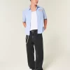 Yıkanmış Siyah Yıldız Grafikli Süper Bol Pantolon