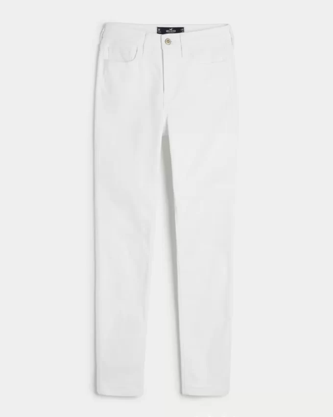 Yüksek Bel Beyaz Süper Dar Kot Pantolon