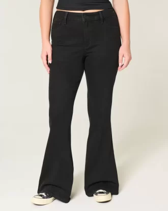 Yüksek Bel Siyah Flare Pantolon