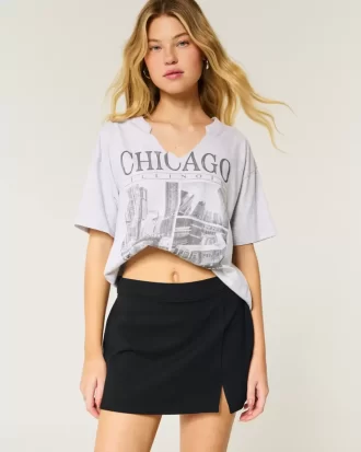 Yüksek Katlı Ponte A-Line Mini Skort