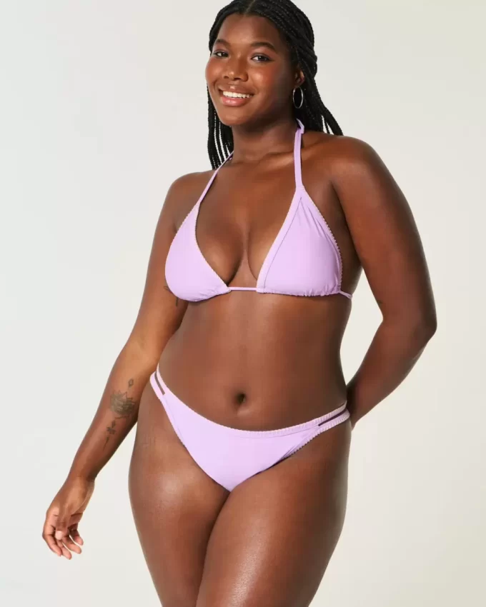 Yüksek Paça İşlemeli Dikiş Askılı En Şık Bikini Altı