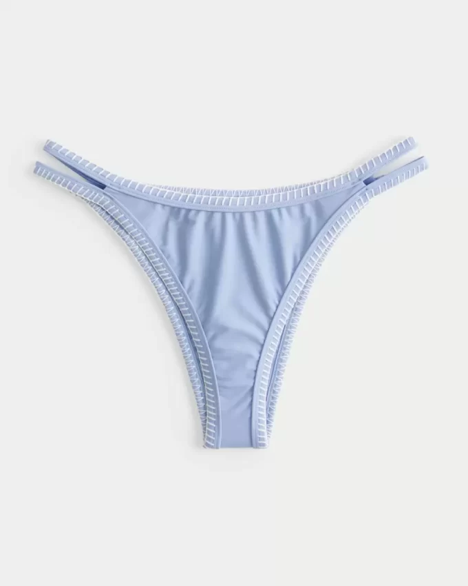 Yüksek Paça İşlemeli Dikiş Askılı En Şık Bikini Altı