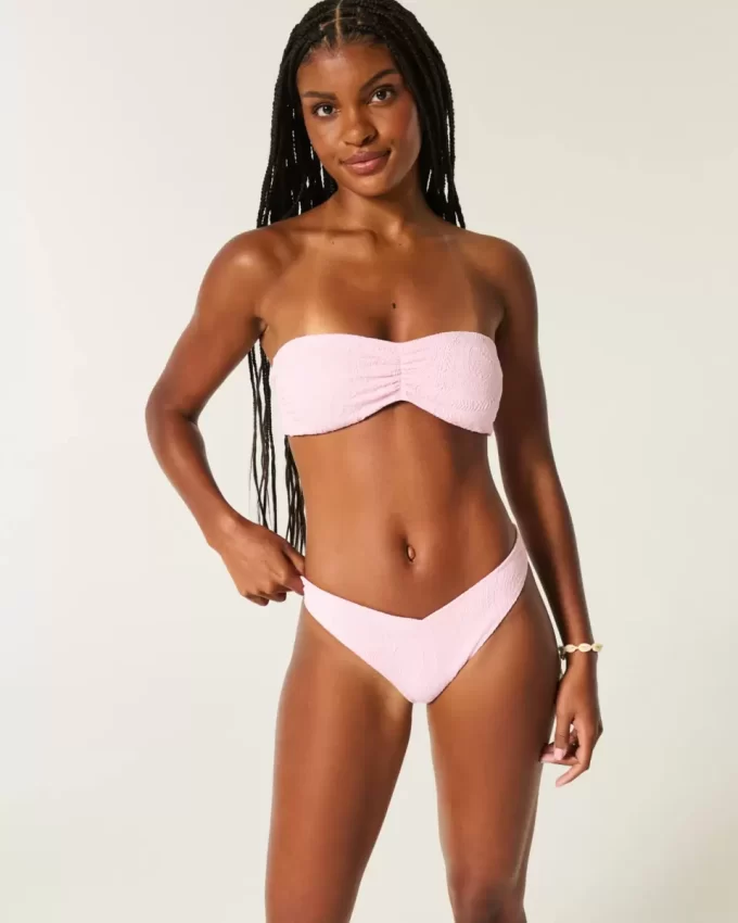 Yüksek Paça V Bel Jakarlı Şımarık Bikini Altı